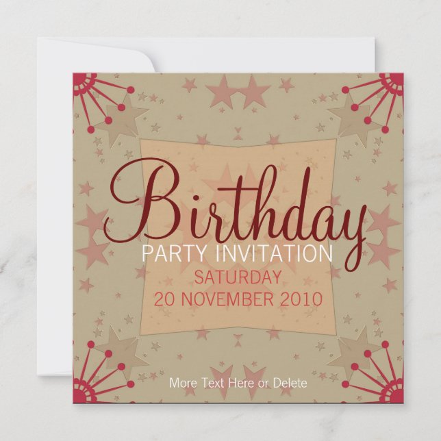 FunStars Fête Anniversaire Invitation (Devant)