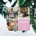 Funtie 3 Photo Collage Definition Cute Christmas  Ceramic Ornament<br><div class="desc">Cute Funtie Christmas Ornament. Perfect gifts for a FUN AUNTIE! Simply upload 3 of your favourite pictures,  customize the definition and personalize by adding name/s.</div>