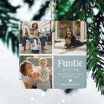 Funtie 3 Photo Collage Definition Cute Christmas  Ceramic Ornament<br><div class="desc">Cute Funtie Christmas Ornament. Perfect gifts for a FUN AUNTIE! Simply upload 3 of your favourite pictures,  customize the definition and personalize by adding name/s.</div>