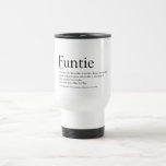Funtie Aunt Auntie Definition Modern Fun Travel Mug<br><div class="desc">Personalize for your special,  favourite Funtie,  Aunt or Auntie to create a unique gift. A perfect way to show her how amazing she is every day. You can even customize the background to their favourite colour. Designed by Thisisnotme©</div>
