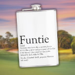 Funtie Definition Saying Funny Auntie Hip Flask<br><div class="desc">Personalize for your special,  favourite Funtie,  Aunt or Auntie to create a unique gift. A perfect way to show her how amazing she is every day. Designed by Thisisnotme©</div>