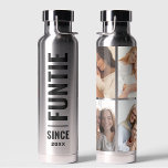 Funtie | Fun Cool Aunt Custom Year 4 Photo Collage Water Bottle<br><div class="desc">The design on the bottle features modern minimalist bold text that says "Funtie ( Fun  Cool Aunt) ".Perfect for,  Birthdays,  and Valentine's Day Gifts. Its customizable nature makes it a special,  unique,  and thoughtful gift for any occasion.
Funtie | Fun Cool Aunt Custom Year 4 Photo Collage</div>