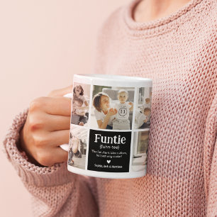 Funtie Photo Collage Definition Cute Modern Auntie Coffee Mug