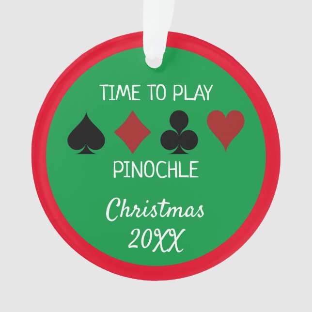 FunTime to Play Pinochle Christmas Ornament (Front)