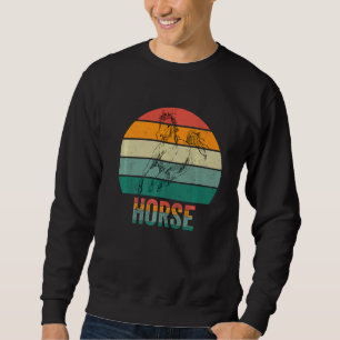 Funuy Horse Farmer Horse Horse Ricing Retro Design Sweatshirt