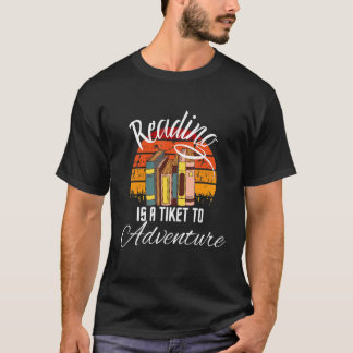 Funy Reading Adventure Quote Teacher Cool Reading  T-Shirt