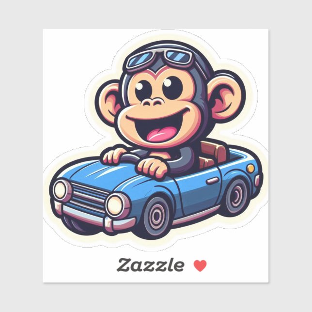 Funy sticker Monkey in the car (Sheet)