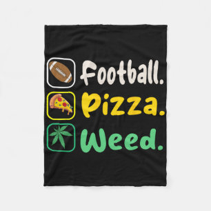 Funy Tee Football Pizza Weed For Lovers Halloween  Fleece Blanket