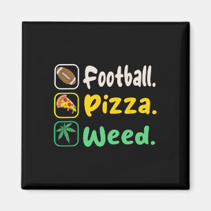 Funy Tee Football Pizza Weed For Lovers Halloween Magnet