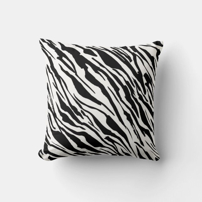 fur animals zebra skin print throw pillow (Front)