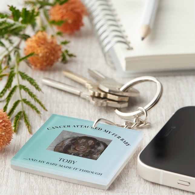 Fur Baby Healing & Strength Message Keychain (Front Right)
