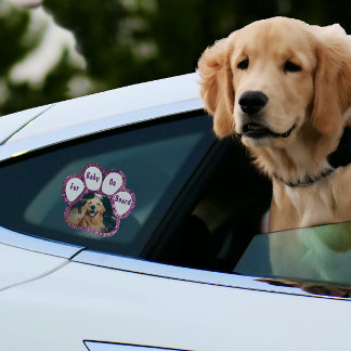 Fur Baby on Board Blue Sparkle Paw Print and Photo Window Cling