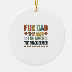 Fur Dad The Snack Dealer Vintage Dog Lover Shirt_1 Ceramic Ornament