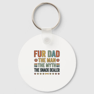 Fur Dad The Snack Dealer Vintage Dog Lover Shirt_1 Keychain