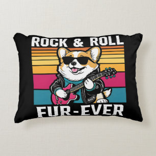 Fur-Ever Rock & Roll With A Rockin Corgi Accent Pillow