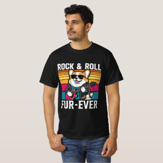 Fur-Ever Rock & Roll With A Rockin Corgi T-Shirt