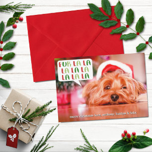 Fur La La La La   Pet Holiday Photo Card