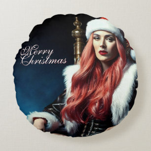 Fur & Leather Diva – Merry Christmas Round Pillow