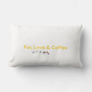 Fur Love & Coffee Cozy Pet Lover Lumbar Pillow