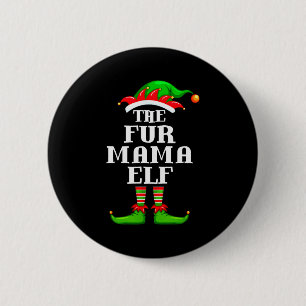 Fur Mama Elf Matching Family Group Christmas Party 2 Inch Round Button