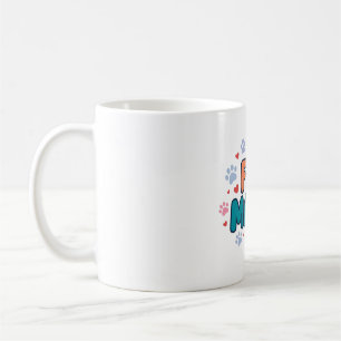 Fur Mama Paw Print Typography Pet Gift Art Coffee Mug