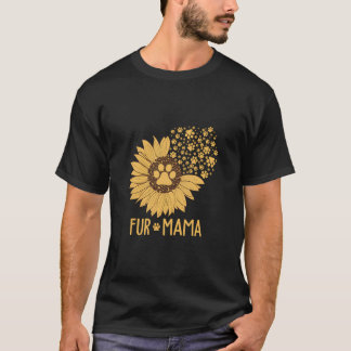 Fur Mama Sunflower Dog Mom T-Shirt