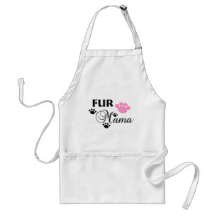 Fur Mama With Pink Paw Kitchen Apron
