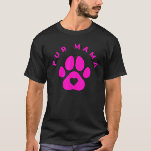 Fur Mama Womens Dog Purple Paw Print Dog Claw T-Shirt