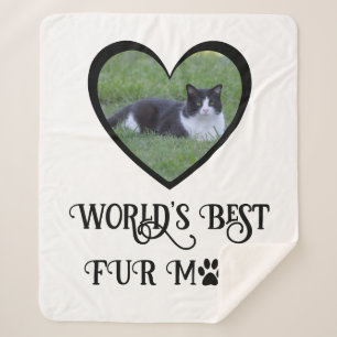 Fur Mom Cat Photo Sherpa Blanket