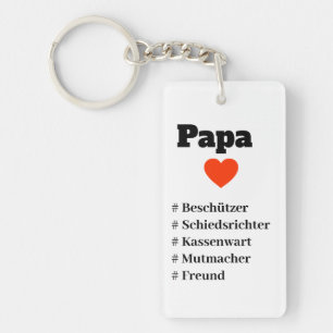 für Papa mit Herz und hashtags Keychain