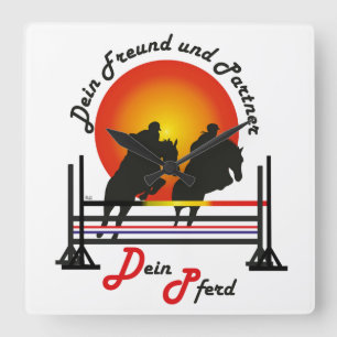 Für Pferde und Pferdesport Liebhaber Uhr Square Wall Clock