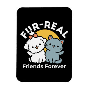 Fur-Real Friends Forever Cute Cat & Dog Duo Magnet