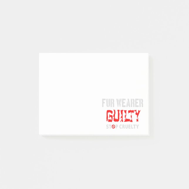 Fur wearer guilty post-it notes (Front)