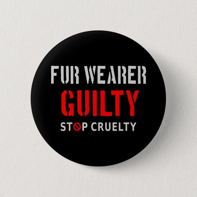 Fur wearer guilty - Stop cruelty Premium Face Mask 2 Inch Round Button (Front)