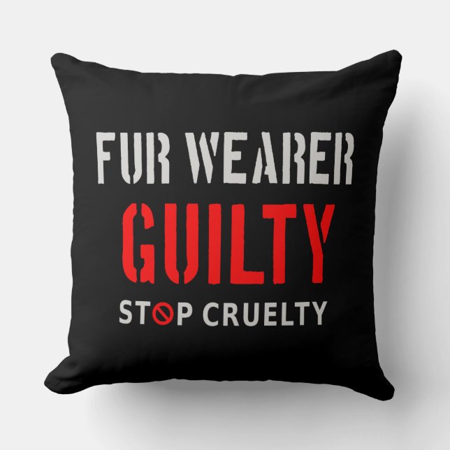 Fur wearer guilty throw pillow (Front)