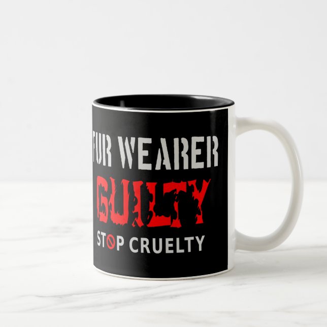 Fur wearer guilty Two-Tone coffee mug (Right)