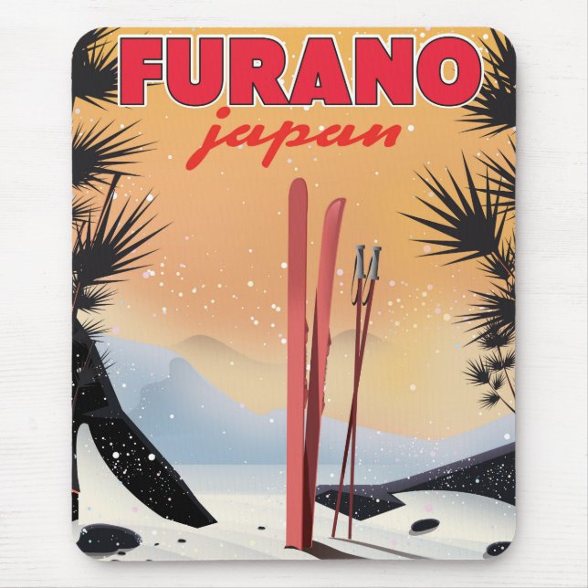 Furano Japanese travel poster. Mouse Pad (Front)