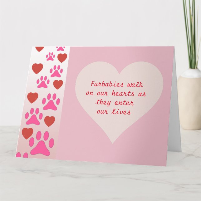 Furbabies Marcher Sur Nos Coeurs - Carte De Félici (Devant)