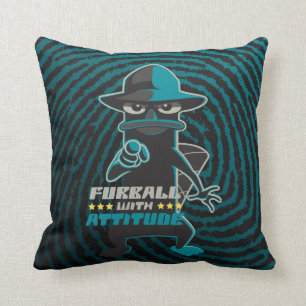 Furball With Attitude Throw Pillow