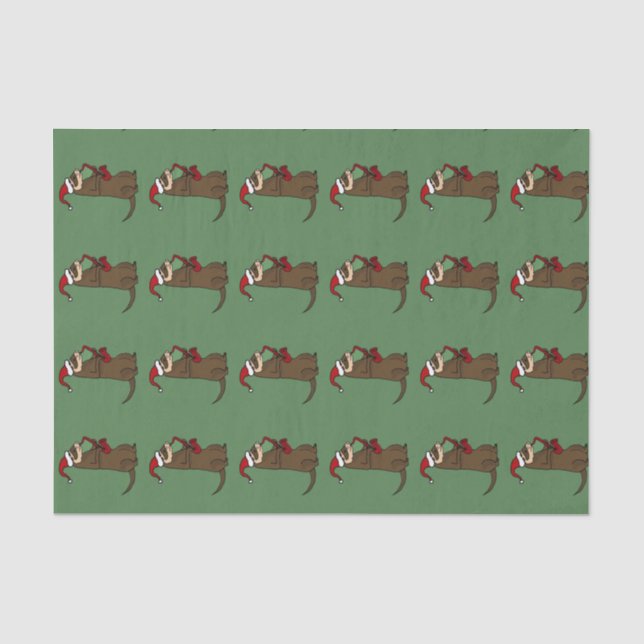 Furet jouant le papier de soie de soie de Noël de (Recto)