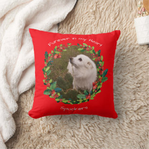 FURever In My Heart Christmas Pet Template / Red Throw Pillow