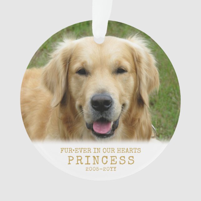 Furever Pet Memorial Personalized Cat Dog Photo Ornament (Front)
