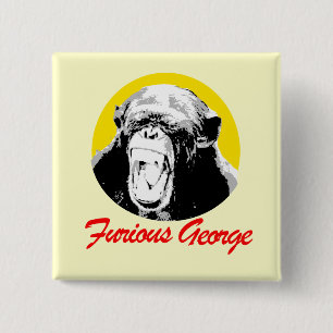 Furious George 2 Inch Square Button