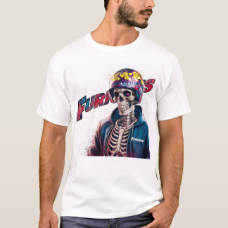 Furious Rider : Edgy Skeleton Biker T-shirt