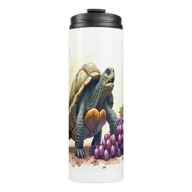 Furious Turtle Stomping Grapes. Thermal Tumbler (Front)