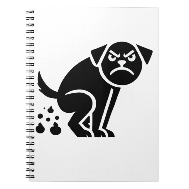 Furiously Funny Mad Pooping Dog Notebook (Front)