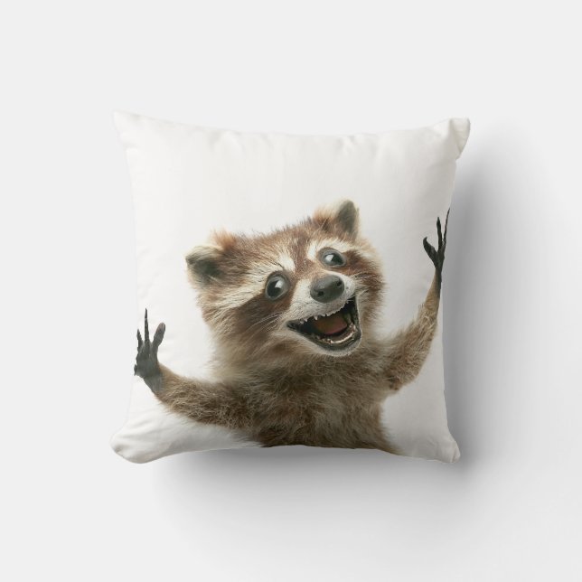 Furiously Happy to be snuggled with Throw Pillow (Front)