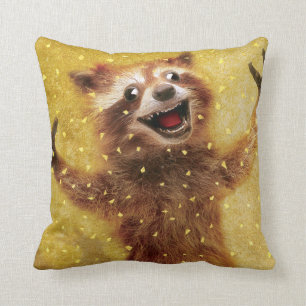 Furiously Happy to be snuggled with Throw Pillow