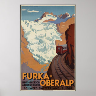 Furka Vintage Travel Poster Ad Retro Prints