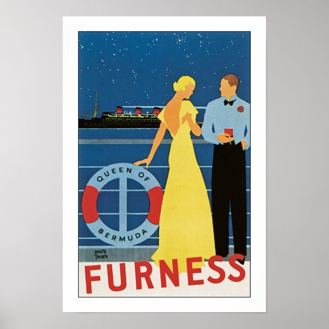 Furness Line's Queen of Bermuda Poster (Front)